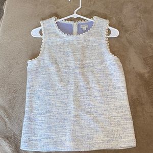 J. Crew Scalloped Tank - White/Blue - Women’s S